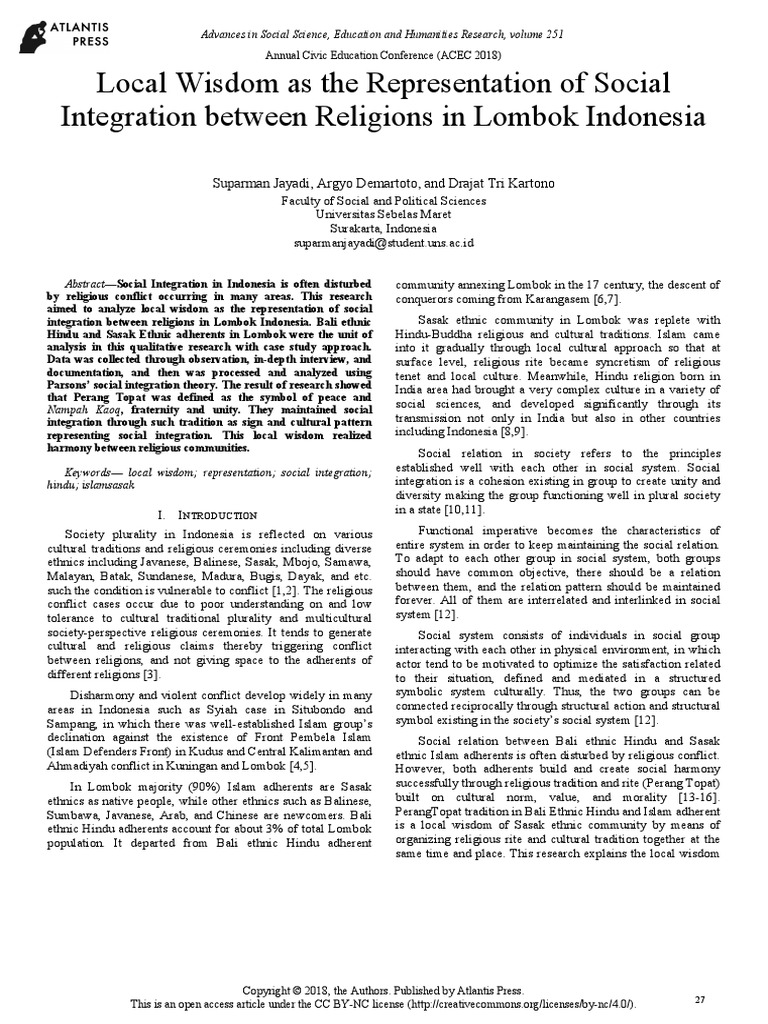 Local Wisdom As The Representation of So PDF | PDF | Bali | Indonesia