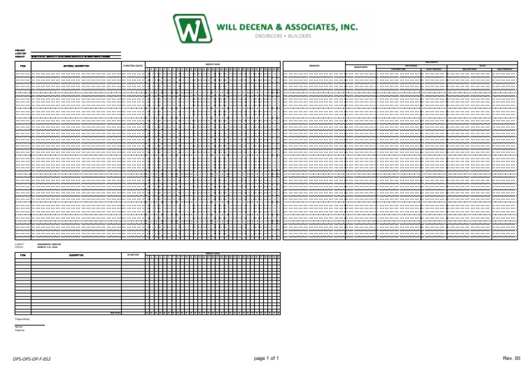 Monthly Look Ahead Schedule Template | PDF