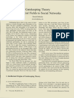Deluliis, D. - Gatekeeping, Theory Fron Social Fields To Social Networks