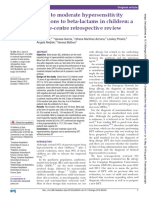 Mild To Moderate Hypersensitivity Reactions To Beta-Lactams in Children: A Single-Centre Retrospective Review