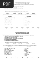 Camaligan National High School 4 Grading Examination (Grade 7)