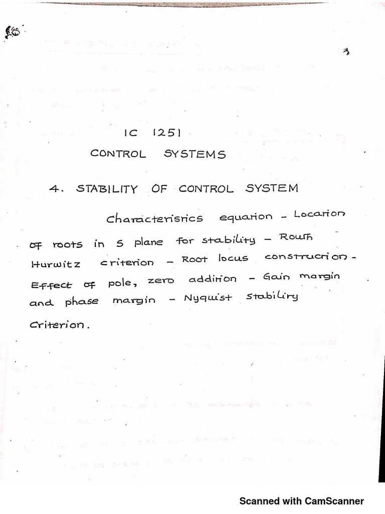 Control System C H 4 and 5 | PDF