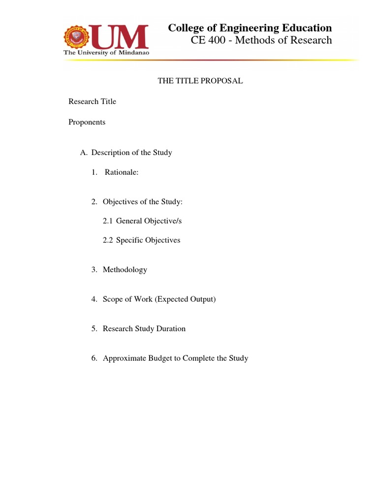 College of Engineering Education: CE 400 - Methods of Research | PDF ...