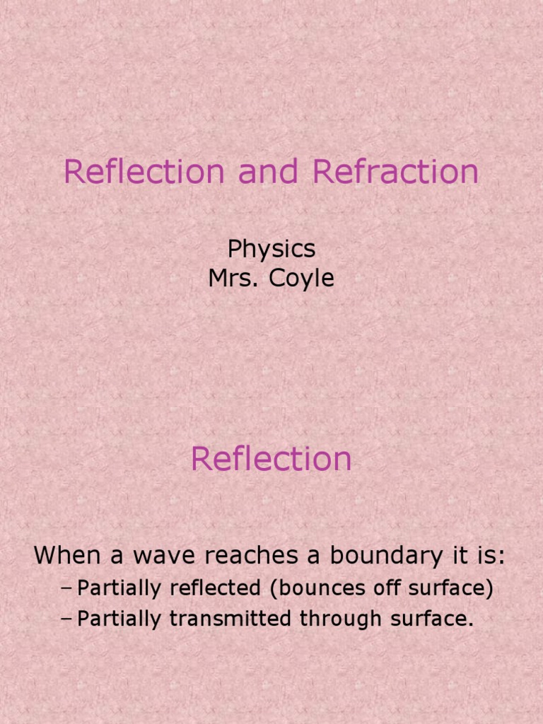 Understanding Reflection and Refraction | PDF | Refraction | Reflection ...