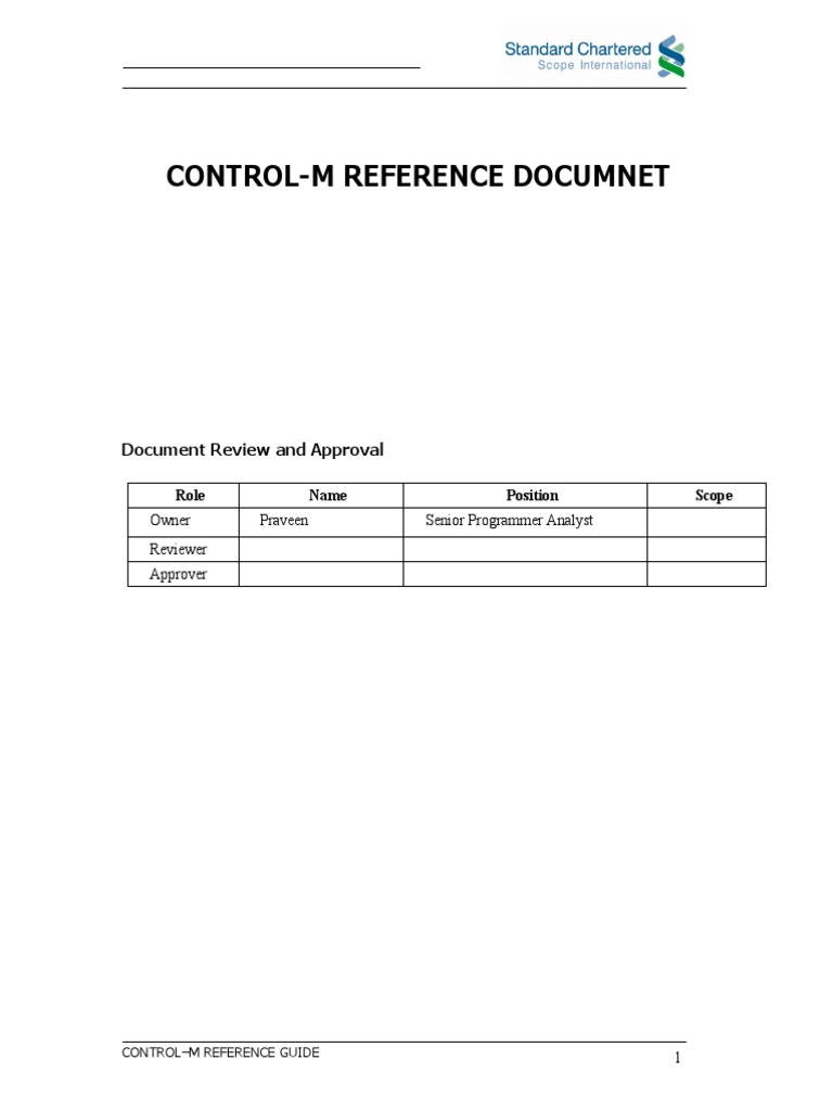 Control-M Reference Documnet: Document Review and Approval | PDF ...