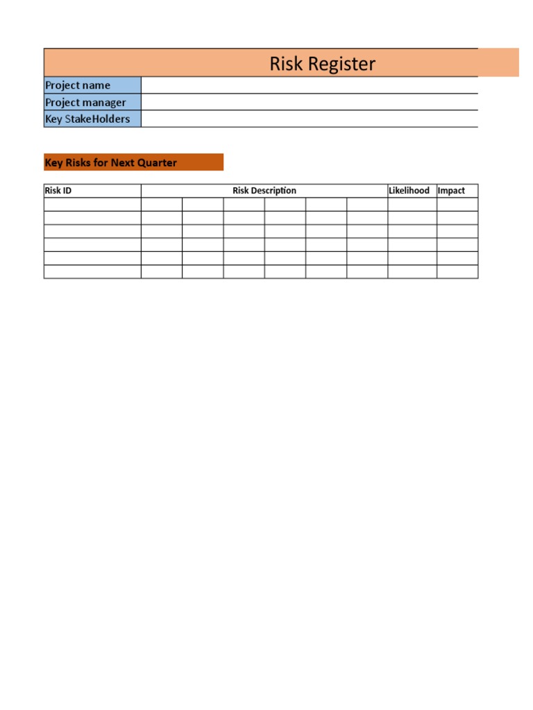 Project Risk Register Template | PDF