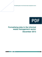 Formalising Jobs in The Informal Waste Management Sector. (Sustainlabour, 2013)