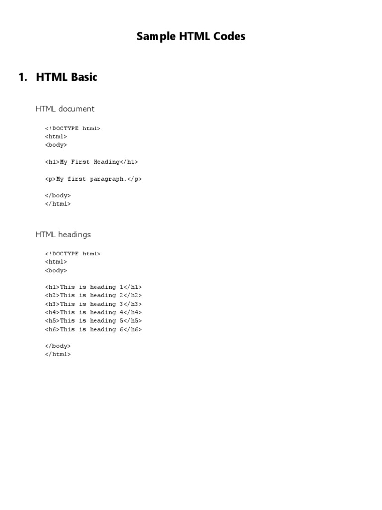 Sample Codes | PDF | Html | Html Element image.