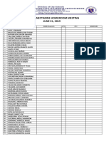 Grade 8-Nectarine Homeroom Meeting JUNE 21, 2019: Names NAME of Parents 4P'S CP# Signature