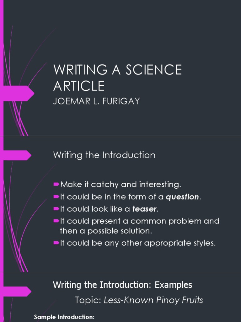 Writing A Science Article PDF | PDF | Edible Plants | Plants