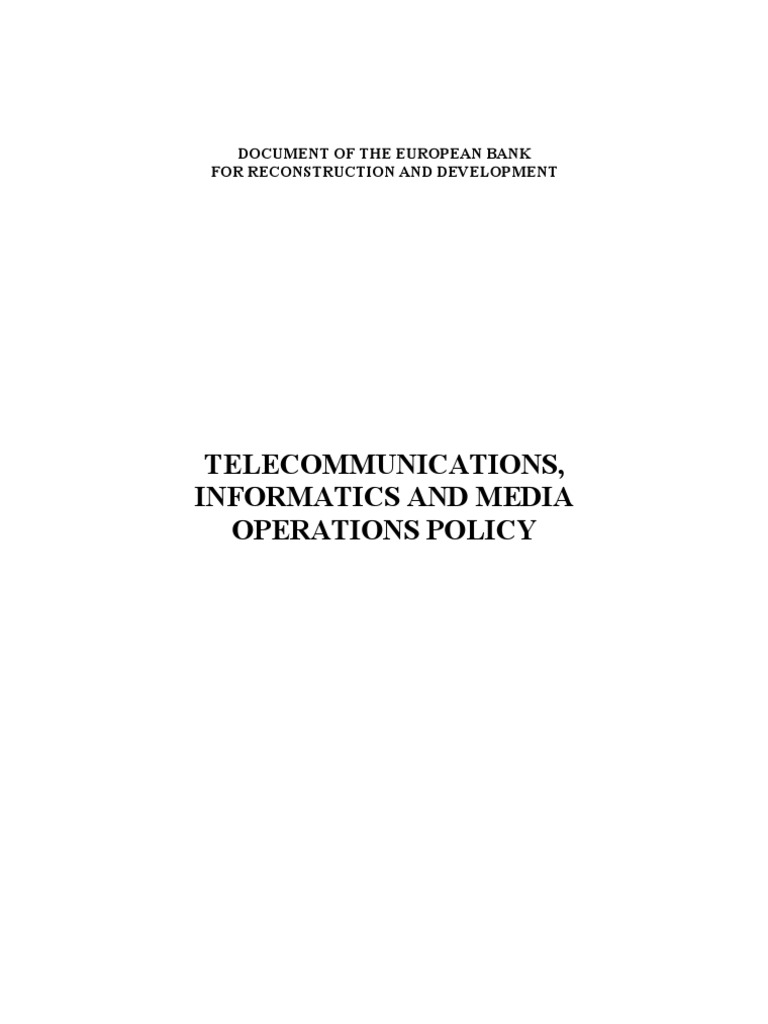 Telecommunications, Informatics and Media Operations Policy | PDF ...