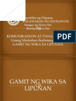 Gamit NG Wika Sa Lipunan-Ikalimang Linggo