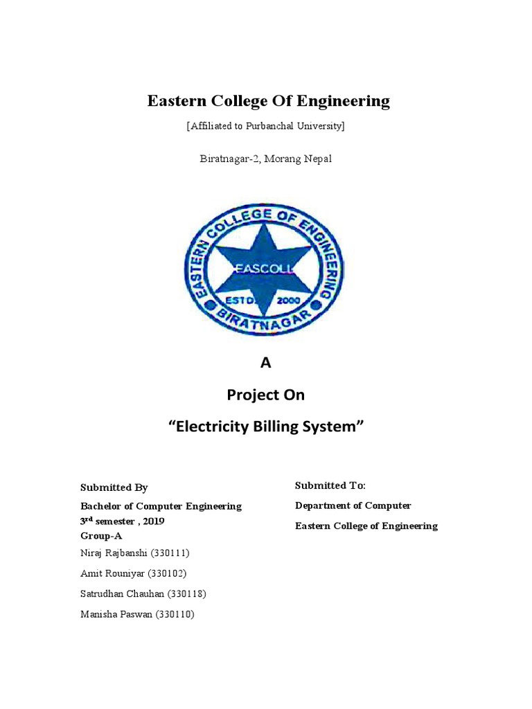 Project On Electricity Billing System | PDF | C (Programming Language ...