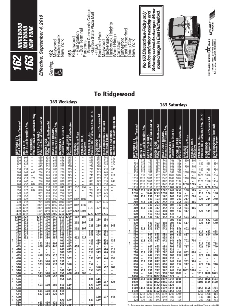 163 Bus Route Map New Jersey Transit Route 163 | Pdf | East Rutherford, New Jersey | Routes