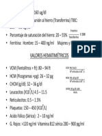 Ferroquinética y Valores Hematimetricos