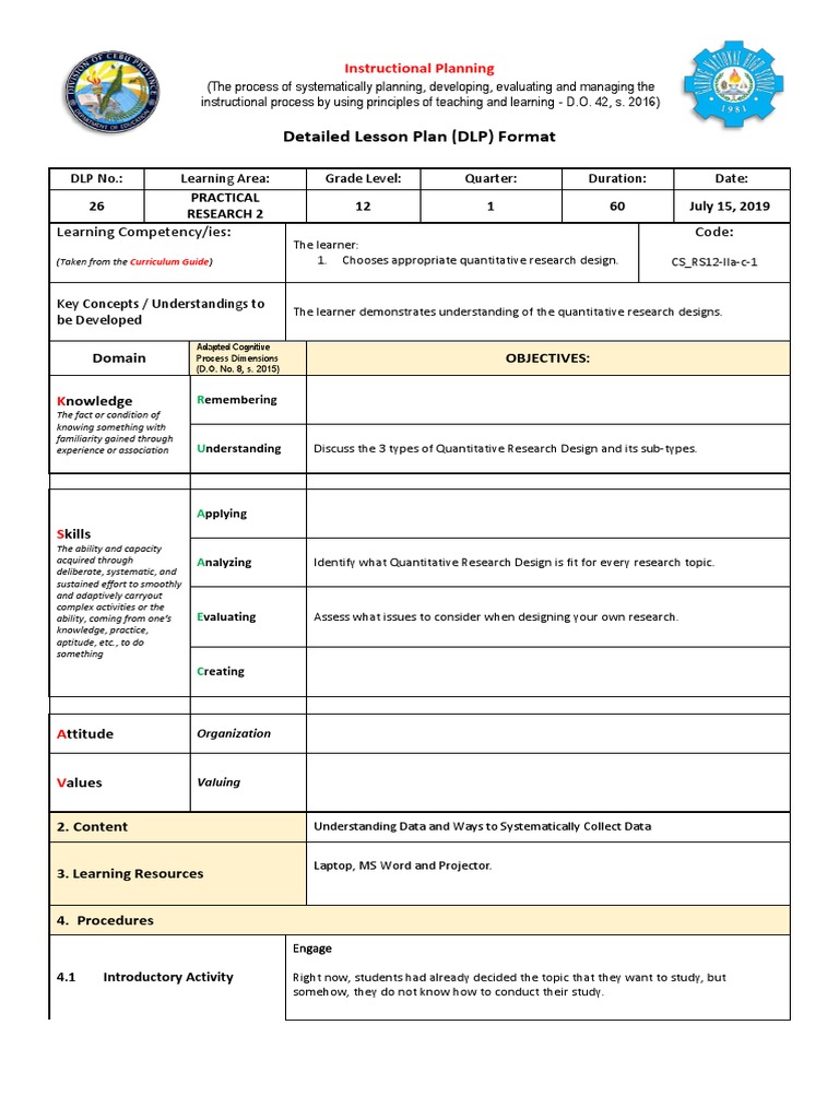sample detailed lesson plan in practical research 1
