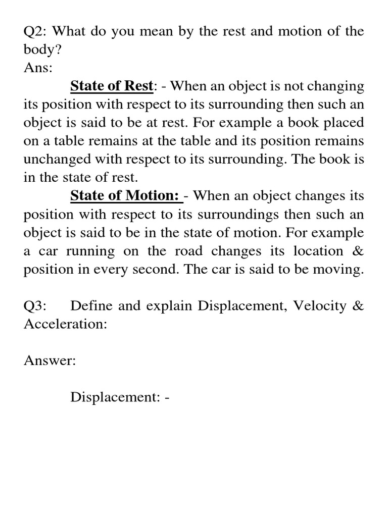 Rest and Motion Explained | PDF