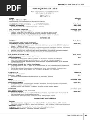 Insead Resume Book