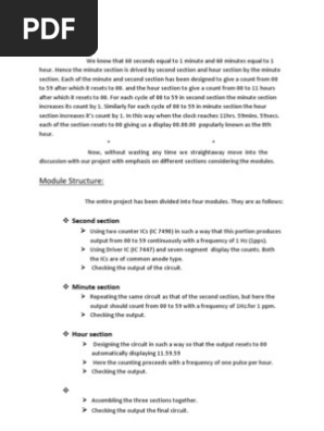 Digital Clock  Project Report/ touhid