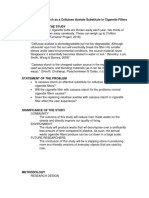 Using Cassava Starch As A Cellulose Acetate Substitute in Cigarette Filters Background of The Study