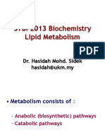 SPIN HMS STBP2013 Lipid Metabolism I Sem II Sesi 2012-2013