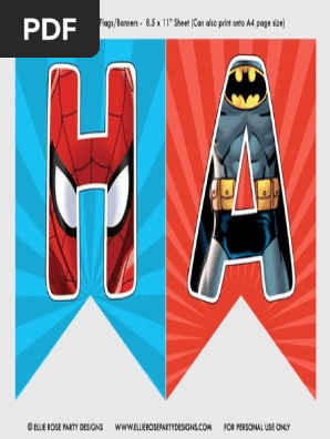 Superhero Happy Birthday Bunting Flag h A