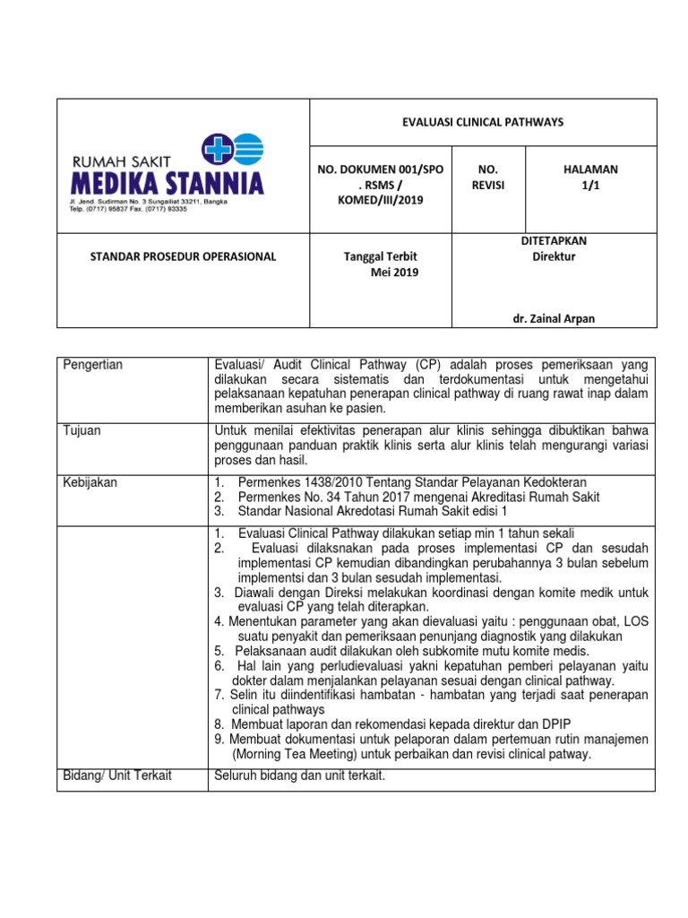 Form Evaluasi Clinical Pathways | PDF | Sains & Matematika