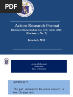 Action Research Format: Division Memorandum No. 309, Series 2015