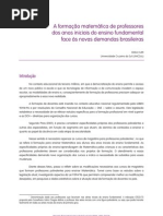A formação matemática de professores dos anos iniciais do ensino fundamental face às novas demandas brasileiras