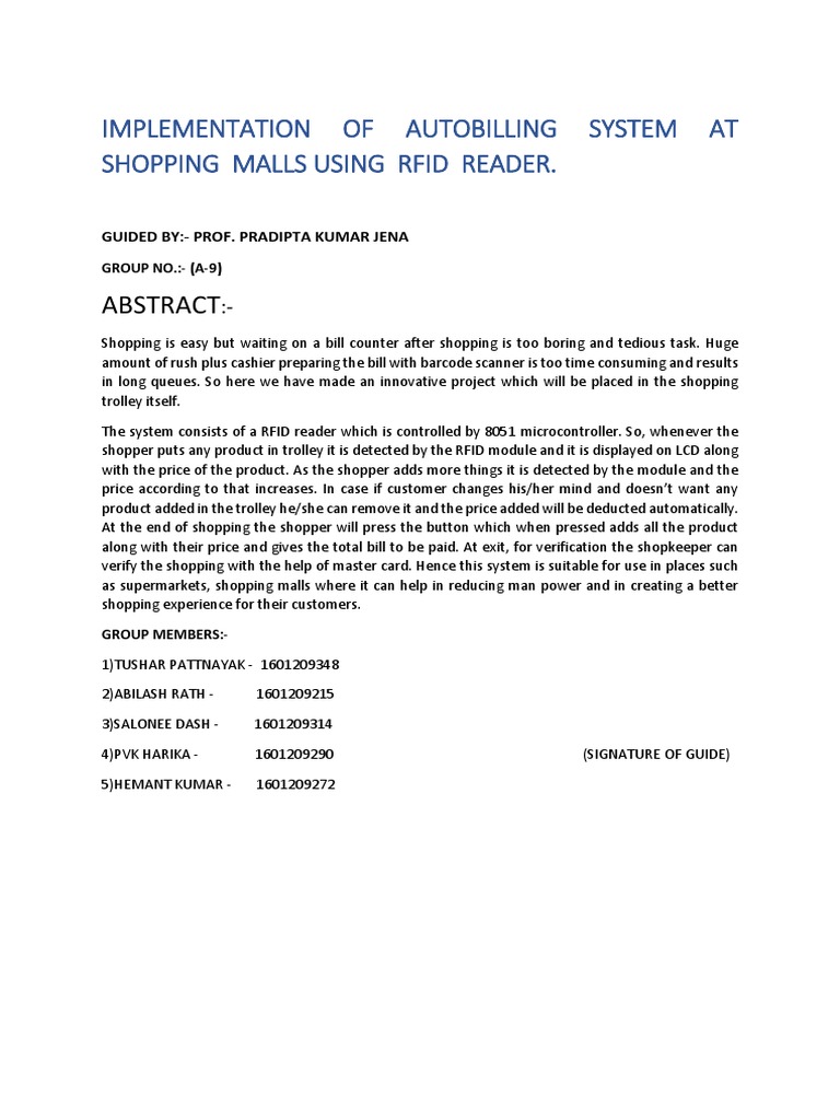 Auto Billing Mall Shopping Cart 8051 Abstract Final PDF Radio