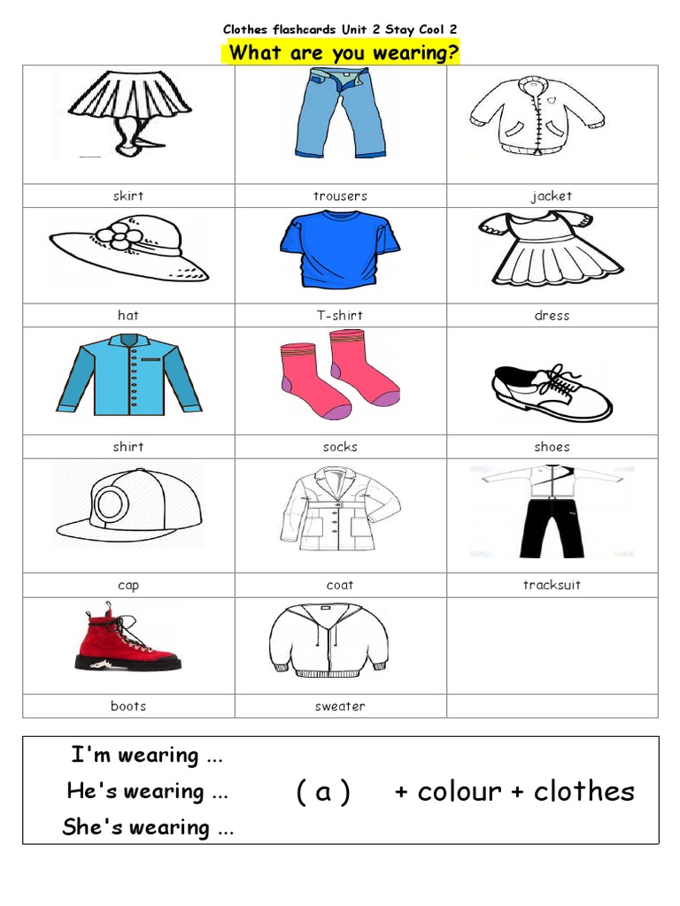Clothes Flashcards Unit 2 Stay Cool 2