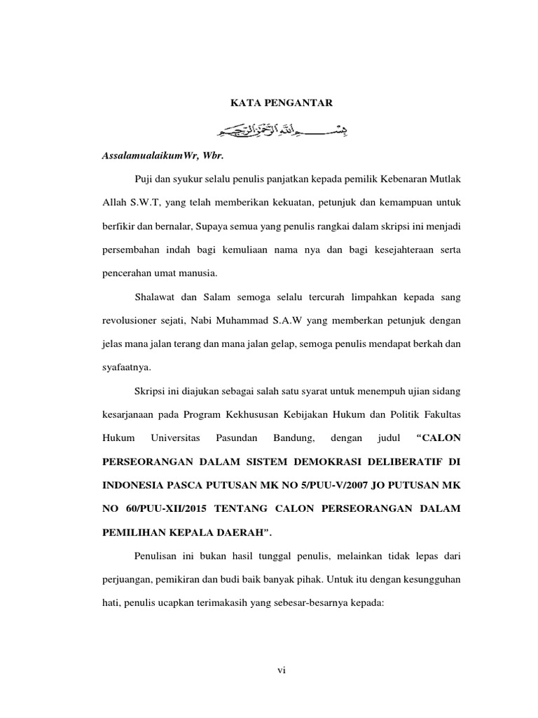 Contoh Kata Pengantar Skripsi Pdf