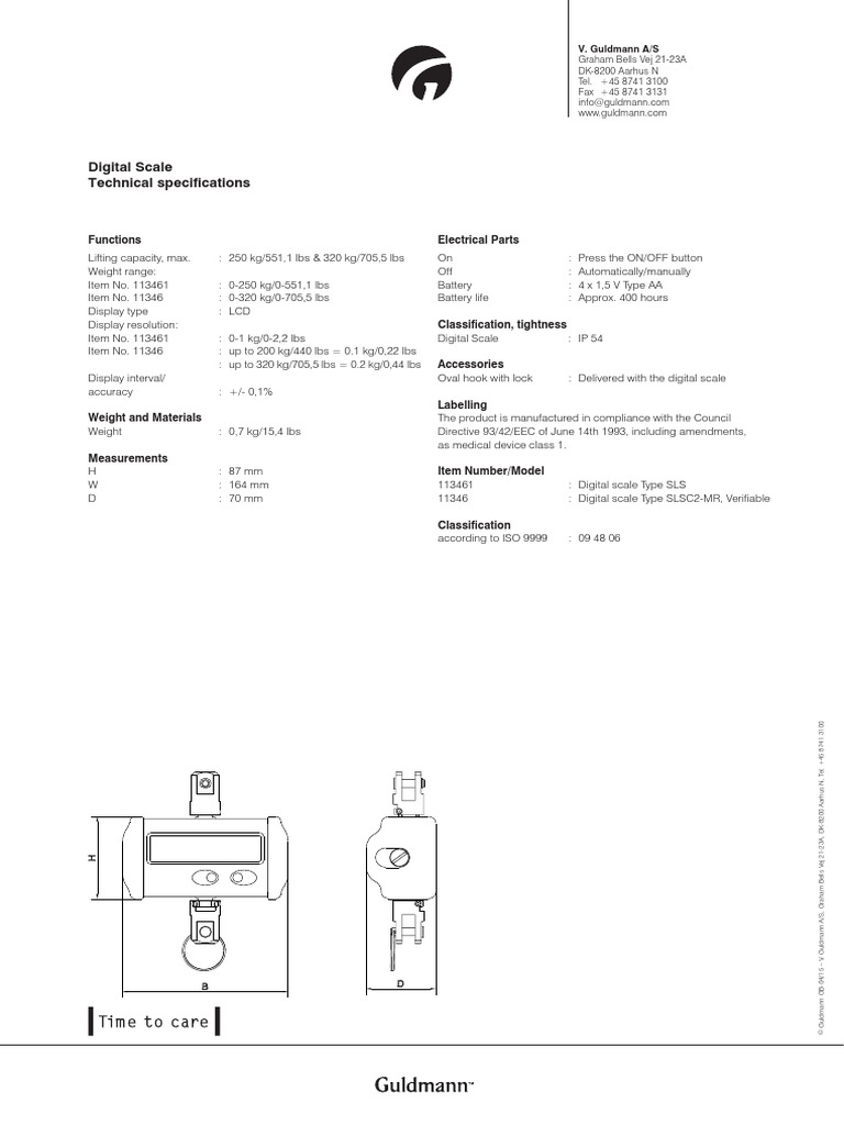 Digital Scale Technical Specifications Functions Electrical Parts