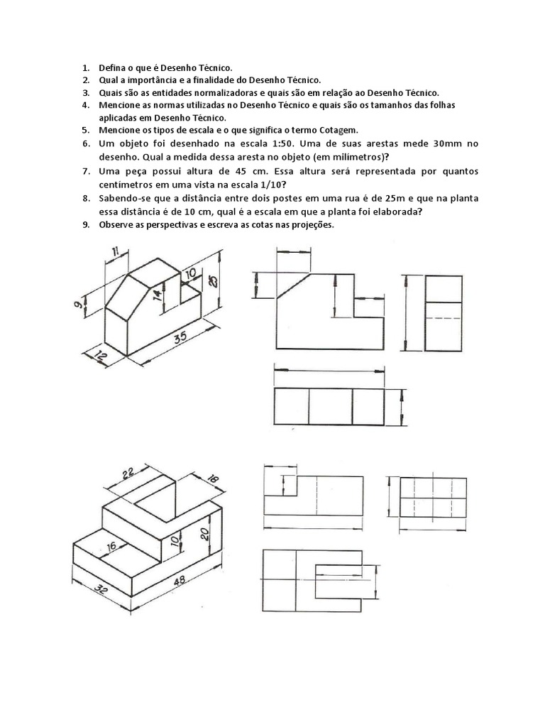 Avaliação de Desenho Técnico e Escalas | PDF