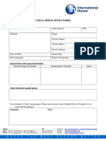 Celta Application Form: Personal Details