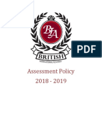 Assessment Policy PYP 2018 - 2019