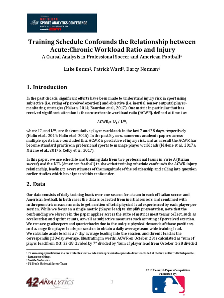 Training Schedule Confounds The Relationship Between Acute Chronic ...