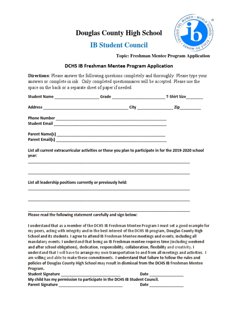 Freshman Mentee Program Application | PDF | Education Theory | Psychology