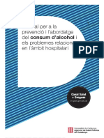 Manual per a la prevenció i l’abordatge del consum d’alcohol i els problemes relacionats en l’àmbit hospitalari