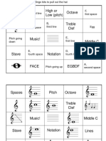 High or Low (Pitch) Spaces Octave