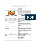 Technical Data Sheet For Preparation: Ingredients Unit Quanlity Preparation Tecnique