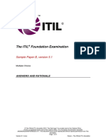 The Itil Foundation Examination: Sample Paper B, Version 5.1