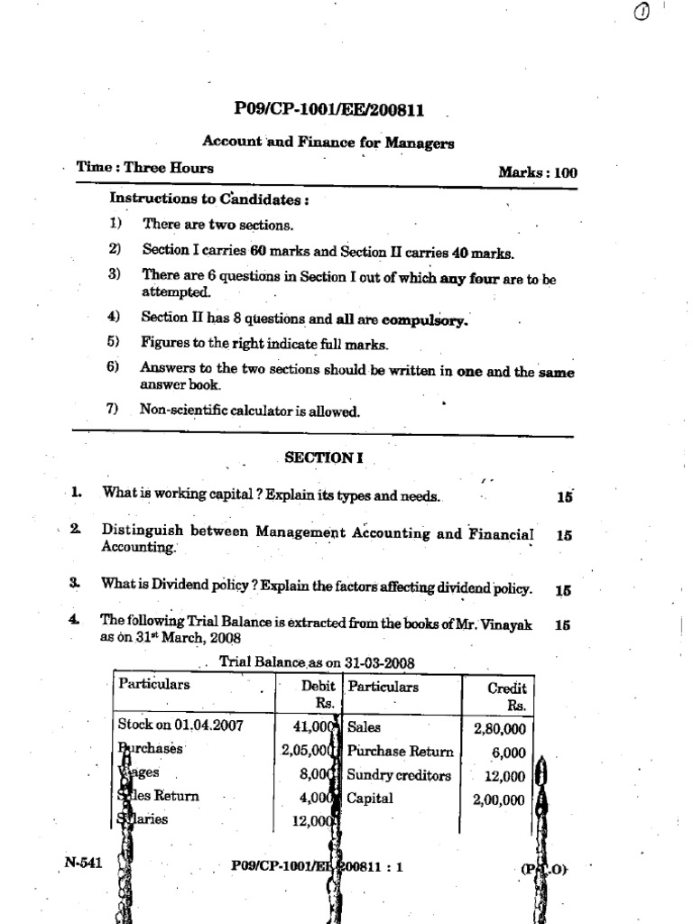 Ycmou MbaI Question Paper 2008 Oct PDF Demand Economic Equilibrium