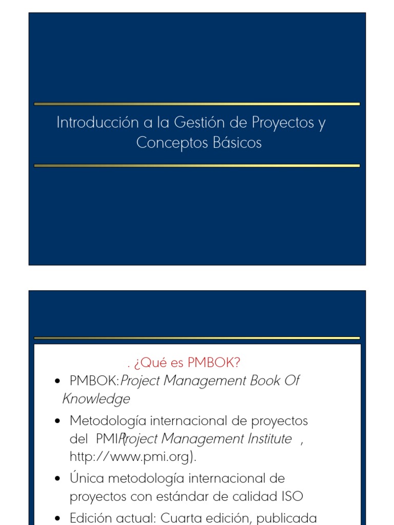 Introducción a la Gestión de Proyectos | PDF | Gestión de proyectos ...