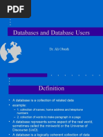 Databases and Database Users: Dr. Ali Obaidi