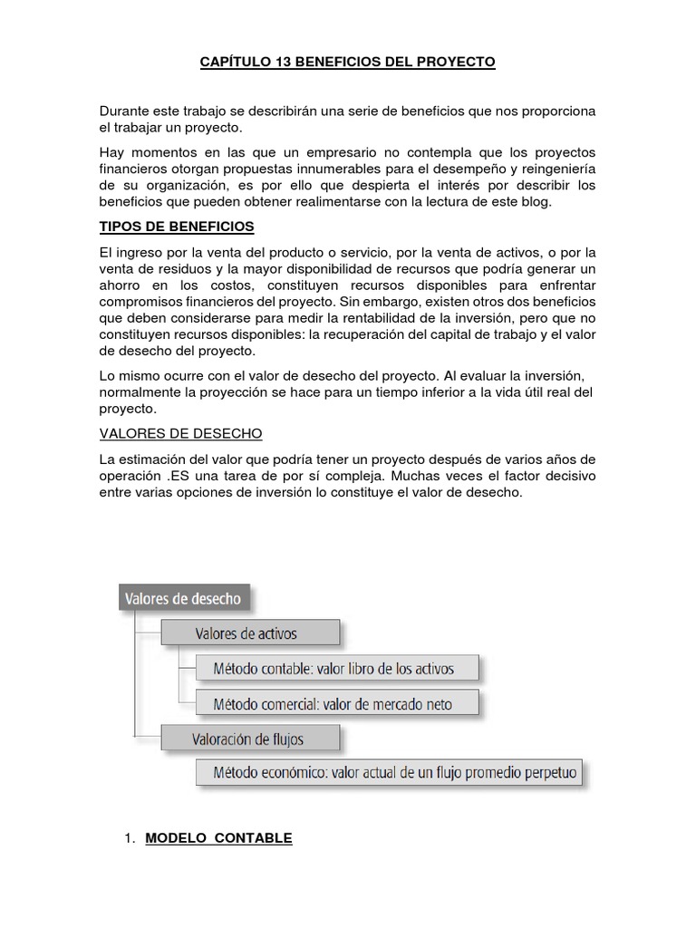 Capítulo 13 Beneficios Del Proyecto IMPRIMIR | PDF | Beneficio ...