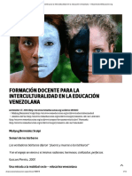 Formación Docente para La Interculturalidad en La Educación Venezolana