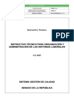 GA-It03 Instructivo Técnico para Organización y Administración de Historias Laborales V03