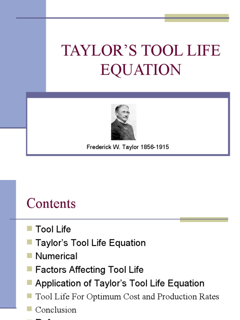 Taylor's Tool Life Equation Explained | PDF | Industrial Processes ...