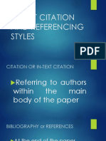 In-Text Citation and Referencing Styles